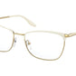Prada PR57WV Irregular Eyeglasses  04H1O1-IVORY/GOLD 55-17-140 - Color Map ivory