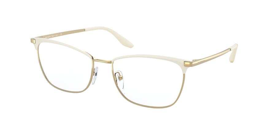 Prada PR57WV Irregular Eyeglasses  04H1O1-IVORY/GOLD 55-17-140 - Color Map ivory