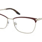 Prada PR57WV Irregular Eyeglasses  09B1O1-BORDEAUX/PALE GOLD 55-17-140 - Color Map bordeaux