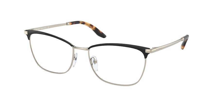 Prada PR57WV Irregular Eyeglasses  AAV1O1-BLACK/PALE GOLD 55-17-140 - Color Map black
