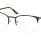 Prada PR57YV Oval Eyeglasses  02Q1O1-MATTE BROWN 52-20-145 - Color Map brown