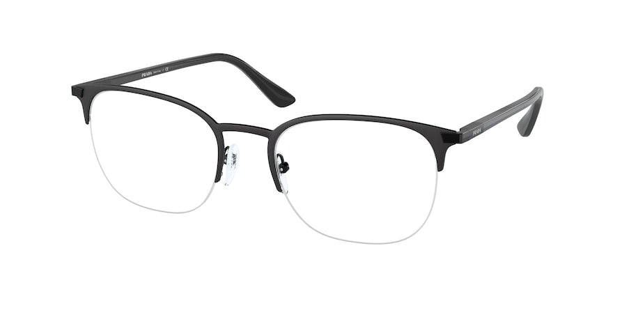 Prada PR57YV Oval Eyeglasses  07F1O1-BLACK 54-20-145 - Color Map black