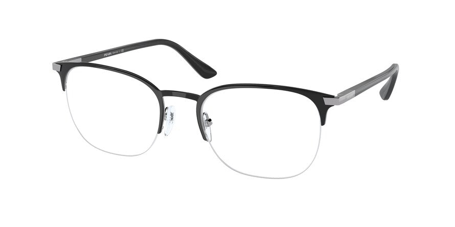 Prada PR57YV Oval Eyeglasses  YDC1O1-BLACK 52-20-145 - Color Map black