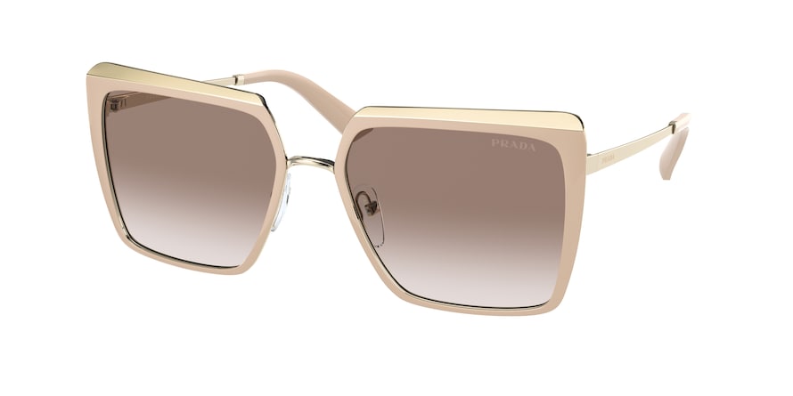 Prada PR58WS Square Sunglasses  03R1L0-POWDER/PALE GOLD 57-18-140 - Color Map light brown