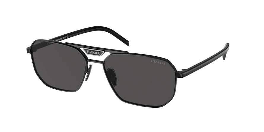 Prada PR58YS Rectangle Sunglasses  1AB5S0-BLACK 57-15-145 - Color Map black