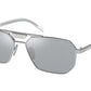 Prada PR58YS Rectangle Sunglasses  1BC02R-SILVER 57-15-145 - Color Map silver