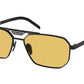 Prada PR58YS Rectangle Sunglasses  1BO0B7-MATTE BLACK 57-15-145 - Color Map black