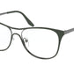Prada CATWOLK PR59XV Pillow Eyeglasses  5531O1-TOP GREEN/BRONZE 53-16-145 - Color Map green