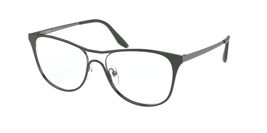 Prada CATWOLK PR59XV Pillow Eyeglasses  5531O1-TOP GREEN/BRONZE 53-16-145 - Color Map green