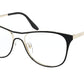 Prada CATWOLK PR59XV Pillow Eyeglasses  AAV1O1-TOP BLACK/PALE GOLD 53-16-145 - Color Map black
