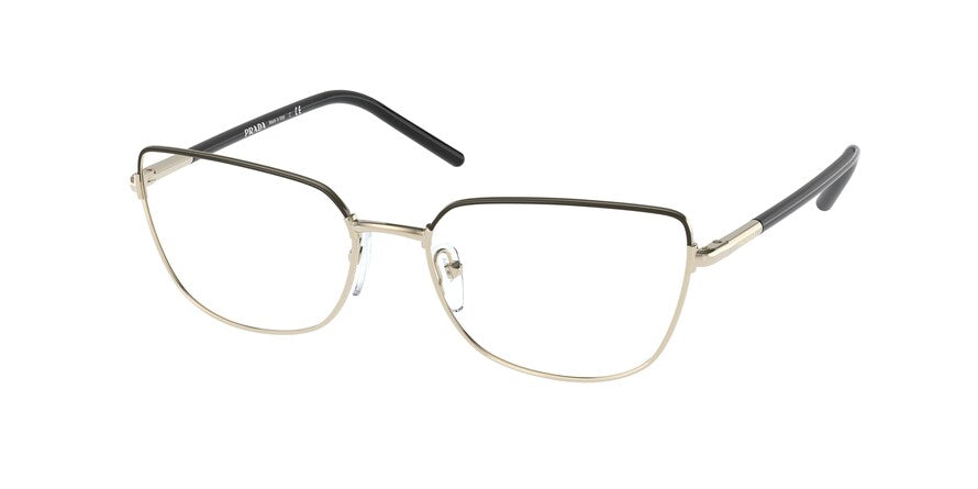 Prada PR59YV Butterfly Eyeglasses  AAV1O1-BLACK/PALE GOLD 55-17-145 - Color Map gold