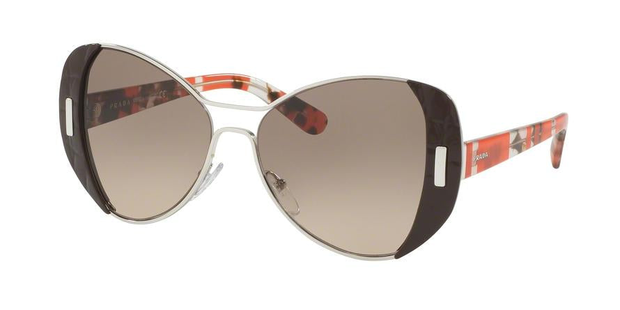 Prada PR60SS Butterfly Sunglasses  DHO3D0-SILVER/BROWN 55-16-135 - Color Map brown