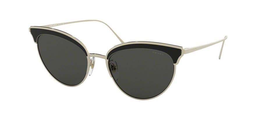 Prada CONCEPTUAL PR60VS Pilot Sunglasses  AAV5S0-PALE GOLD/BLACK 54-18-145 - Color Map black