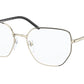 Prada PR60WV Irregular Eyeglasses  AAV1O1-BLACK/PALE GOLD 53-18-140 - Color Map gold