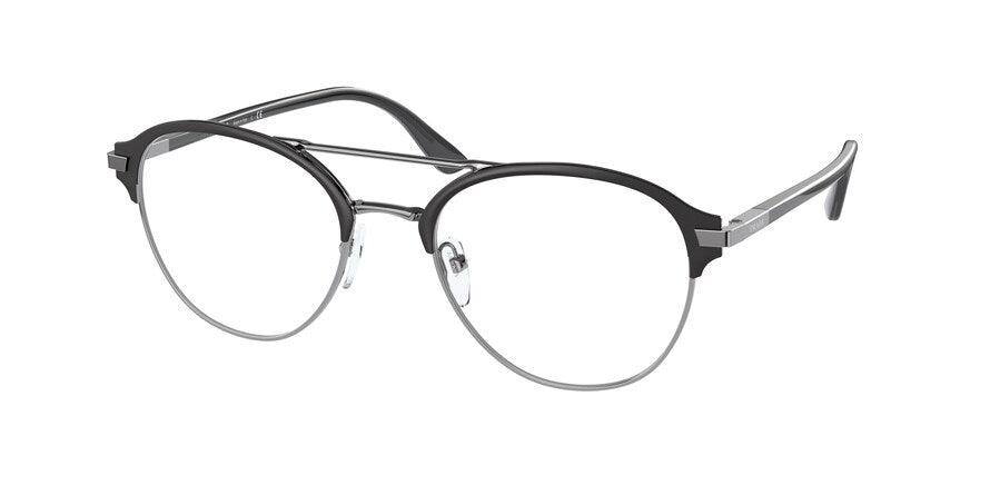 Prada PR61WV Pilot Eyeglasses  02G1O1-MATTE BLACK/GUNMETAL 53-20-145 - Color Map black
