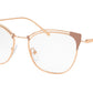 Prada CONCEPTUAL PR62UV Cat Eye Eyeglasses  YEP1O1-BEIGE/PINK GOLD 53-17-140 - Color Map light brown