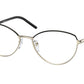 Prada PR62WV Butterfly Eyeglasses  AAV1O1-BLACK/PALE GOLD 55-17-140 - Color Map gold