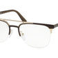 Prada CONCEPTUAL PR63UV Square Eyeglasses  LFD1O1-MATTE BROWN/MATTE PALE GOLD 54-19-145 - Color Map brown