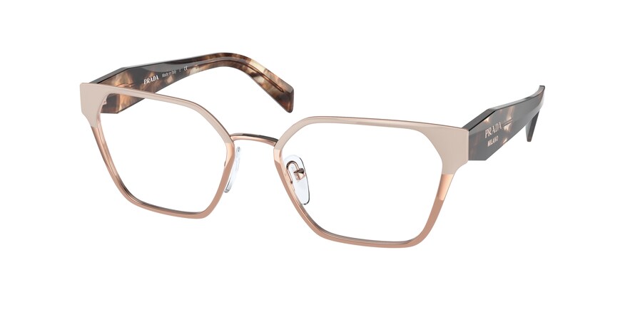 Prada PR63WV Irregular Eyeglasses  05L1O1-POWDER/PINK GOLD 53-18-140 - Color Map light brown