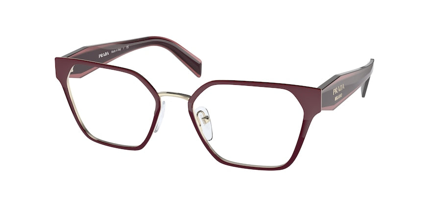 Prada PR63WV Irregular Eyeglasses  08R1O1-OPAL GARNET/GARNET 53-18-140 - Color Map bordeaux