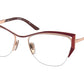 Prada PR63YV Butterfly Eyeglasses  13A1O1-RED/FIRE/ROSE GOLD 54-19-135 - Color Map red