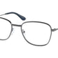 Prada PR64WV Oval Eyeglasses  7CQ1O1-MATTE GUNMETAL 52-19-145 - Color Map gunmetal
