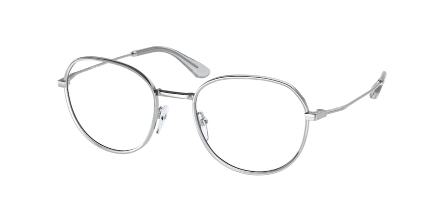 Prada PR65WV Oval Eyeglasses  1BC1O1-SILVER 49-20-145 - Color Map silver