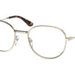 Prada PR65WV Oval Eyeglasses  ZVN1O1-PALE GOLD 49-20-145 - Color Map gold
