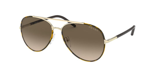 Prada PR66XS Round Sunglasses  7S01X1-MEDIUM HAVANA 57-14-140 - Color Map brown
