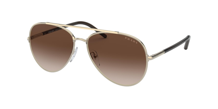 Prada PR66XS Round Sunglasses  ZVN6S1-ORO PALLIDO 57-14-140 - Color Map gold
