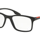 Prada Linea Rossa LIFESTYLE PS01LV Pillow Eyeglasses  1BO1O1-MATTE BLACK 54-18-145 - Color Map black