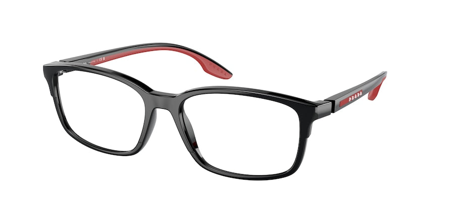 Prada Linea Rossa PS01PV Pillow Eyeglasses  1AB1O1-BLACK 56-17-145 - Color Map black