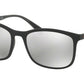Prada Linea Rossa LIFESTYLE PS01TSF Rectangle Sunglasses  DG02B0-BLACK RUBBER 57-18-140 - Color Map black
