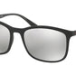 Prada Linea Rossa LIFESTYLE PS01TS Rectangle Sunglasses  DG02B0-BLACK RUBBER 56-19-140 - Color Map black