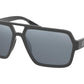 Prada Linea Rossa PS01XS Rectangle Sunglasses  UFK07H-GREY RUBBER 59-16-145 - Color Map grey