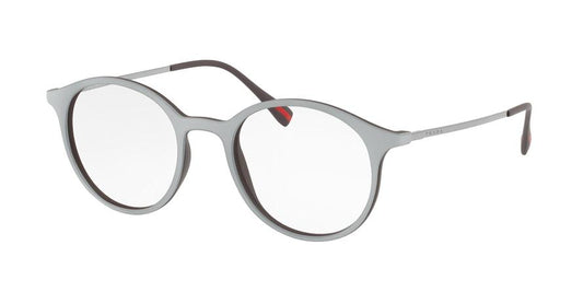 Prada Linea Rossa PS02IV Round Eyeglasses  VY01O1-TOP GREY/BROWN RUBBER 49-20-140 - Color Map grey