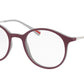 Prada Linea Rossa PS02IV Round Eyeglasses  VYZ1O1-TOP BORDEAUX/GREY RUBBER 49-20-140 - Color Map bordeaux