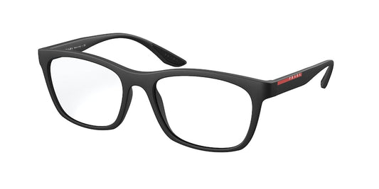Prada Linea Rossa PS02NV Square Eyeglasses  DG01O1-BLACK RUBBER 55-18-145 - Color Map black