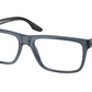 Prada Linea Rossa PS02OV Pillow Eyeglasses  CZH1O1-BLUE TRANSPARENT 55-17-145 - Color Map clear