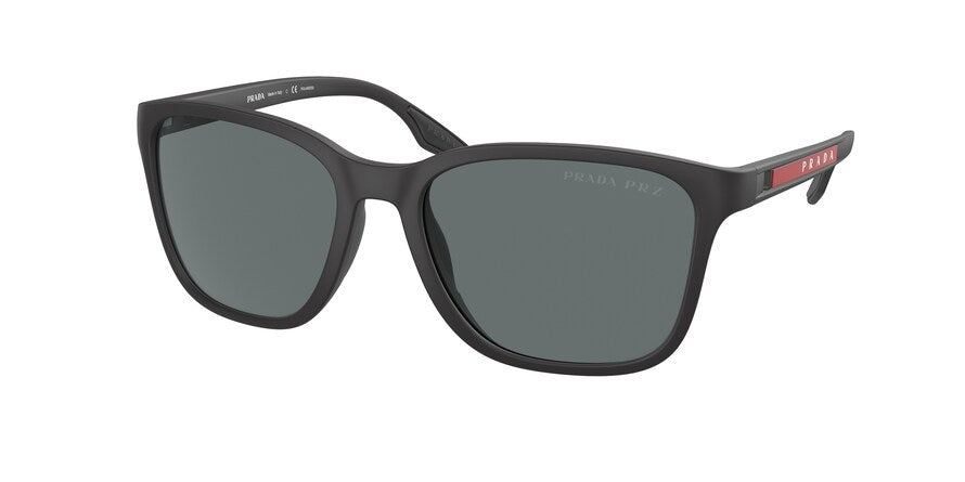 Prada Linea Rossa PS02WS Pillow Sunglasses  DG002G-BLACK RUBBER 57-18-140 - Color Map black