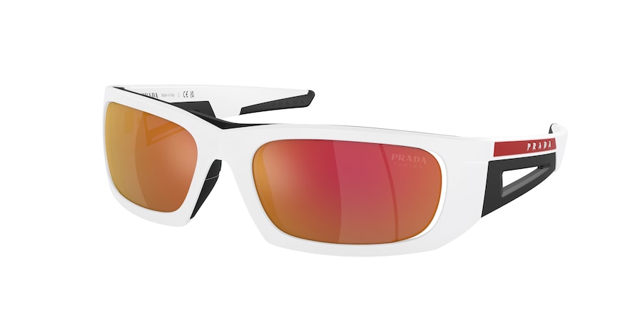 Prada Linea Rossa PS02YS Irregular Sunglasses  AAI04U-MATTE WHITE/BLACK 59-17-125 - Color Map white