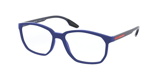 Prada Linea Rossa ACTIVE PS03MV Irregular Eyeglasses  5651O1-MATTE BLUE 55-16-145 - Color Map blue