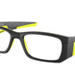 Prada Linea Rossa PS03PV Pillow Eyeglasses  17G1O1-MATTE BLACK/YELLOW 55-18-140 - Color Map black