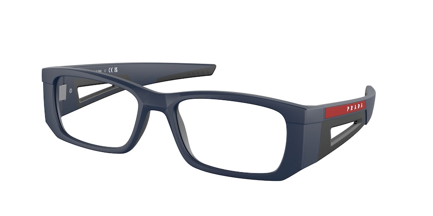 Prada Linea Rossa PS03PV Pillow Eyeglasses  MAG1O1-MATTE BLUE/BLACK 55-18-140 - Color Map blue