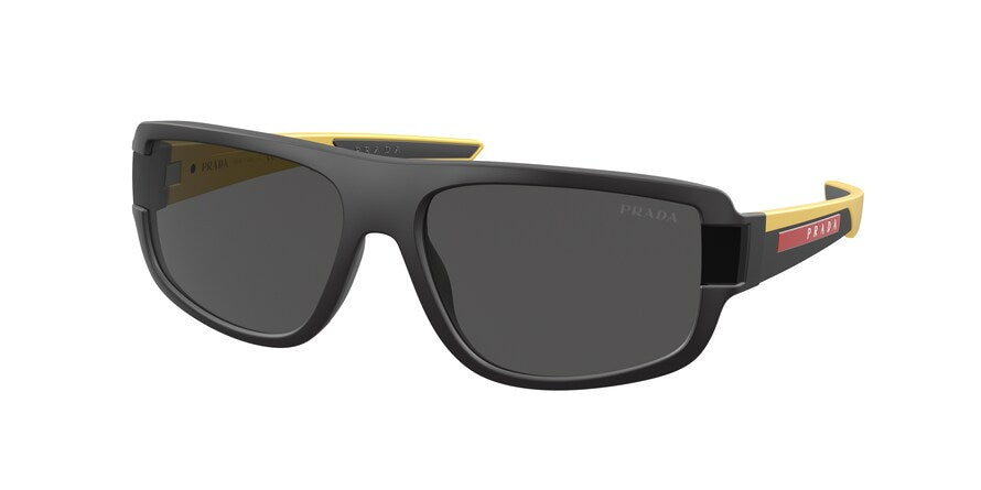 Prada Linea Rossa PS03WS Pillow Sunglasses  08W06F-BLACK RUBBER 66-16-140 - Color Map black