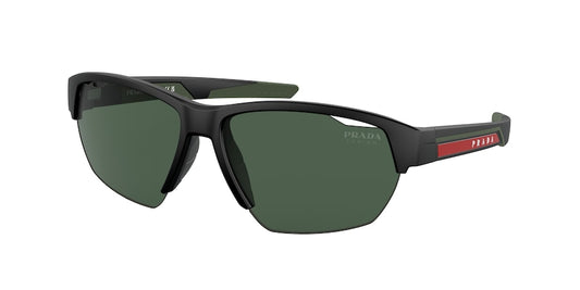 Prada Linea Rossa PS03YSF Irregular Sunglasses  18G06U-MATTE BLACK 64-15-140 - Color Map black