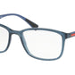 Prada Linea Rossa LIFESTYLE PS04IV Rectangle Eyeglasses  CZH1O1-TRANSPARENT AZURE 55-18-140 - Color Map light blue