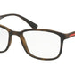 Prada Linea Rossa LIFESTYLE PS04IV Rectangle Eyeglasses  U611O1-HAVANA RUBBER 55-18-140 - Color Map havana