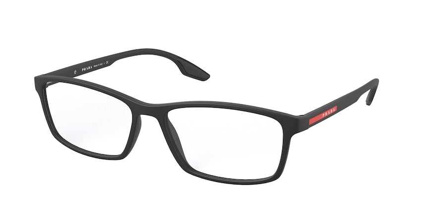 Prada Linea Rossa LIFESTYLE PS04MV Rectangle Eyeglasses  1BO1O1-MATTE BLACK 56-16-145 - Color Map black