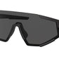Prada Linea Rossa PS04WSF Pillow Sunglasses  DG006F-BLACK RUBBER 39-137-130 - Color Map black
